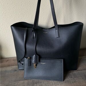 Saint Laurant Shopping Leather Black Bag Purse